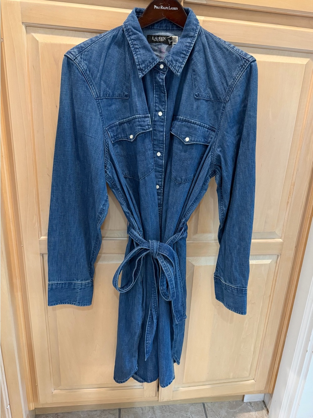 Ralph Lauren Blue Denim Long Sleeve Shirt Dress
